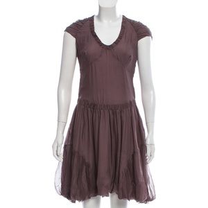 Burberry Silk Cap Sleeve Dress
